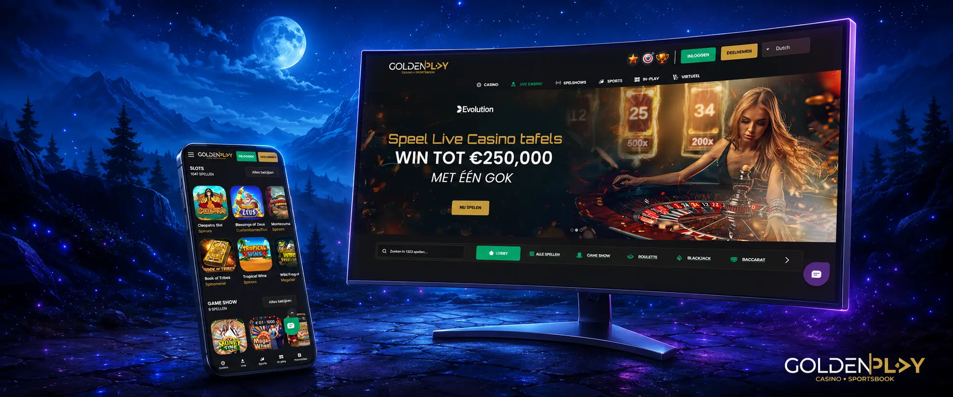 Golden Play registratie en login
